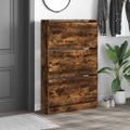 vidaXL Botník dymový dub 80x21x125,5 cm spracované drevo