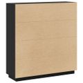 vidaXL Vysoká skrinka čierna 110,5x35x117 cm masívna borovica