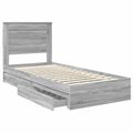 vidaXL Úložná posteľ Sivý Sonoma 75 x 190 cm Kompozitné drevo
