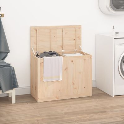 vidaXL Kôš na bielizeň 88,5x44x66 cm borovica z masívneho dreva