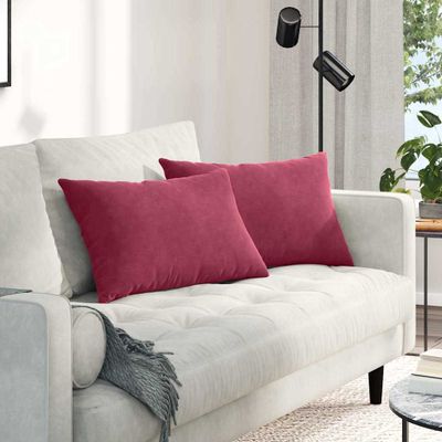 vidaXL Vankúše na pohovku 2 pcs Víno červené 60 x 40 cm