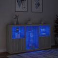 vidaXL Komoda s LED svetlami sivá sonoma 181,5x37x100 cm