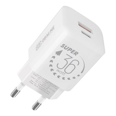 OBAL:ME GaN Cestovná Nabíjačka USB-A + USB-C 36W White