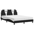 vidaXL Posteľ Viana s matracom čierno-biela 140x190 cm umelá koža