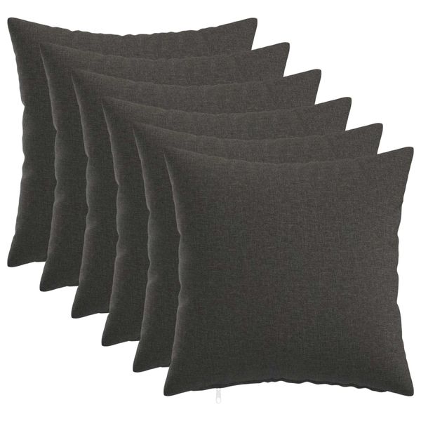 vidaXL Poťah na podložku 6 pcs HEERLEN Tmavosivá 40 x 40 cm