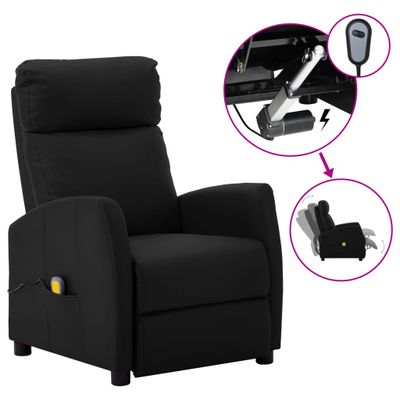 vidaXL Elektrické masážne kreslo čierne umelá koža