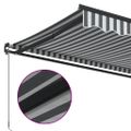 vidaXL Ručne zaťahovacia markíza antracit a biela 450x300 cm