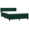 vidaXL Posteľný rám boxsping s matracom tmavozelený 140x220 cm zamat