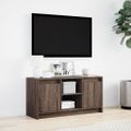 vidaXL TV stolík s LED hnedý dub 100x34x50 cm kompozitné drevo