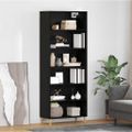 vidaXL Highboard Čierny dub 69,5 x 32,5 x 180 cm Kompozitné drevo