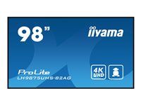 98" Trieda uhlopriečky (97.5" zobraziteľný) displej LCD s LED podsvietením - digital signage - s integrovaným prehrávačom médií / voliteľná funkcia slot-in PC - 4K UHD (2160p) 3840 x 2160 - čierny rám s matným povrchom