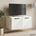 vidaXL Nástenná TV skrinka Biela s vysokým leskom 59,5 x 41 x 30 cm