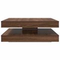 VidaXL konferenčný stolík otočný o 360 stupňov hnedý dub 90x90x34,5 cm