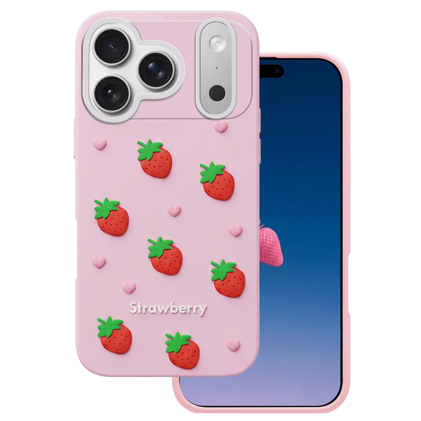 Puzdro Strawberry pre iPhone 17 Pro Max 6,9" / 18 Pro Max 6,9" ružová