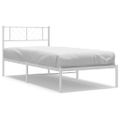 vidaXL Kovový rám postele s čelom biely 90x200 cm