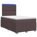 vidaXL LED boxspring posteľ s matracom Tmavohnedá 120 x 190 cm Látka