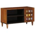 vidaXL TV skrinka s dverami Orech 80 x 33 x 46 cm Masívne mango drevo
