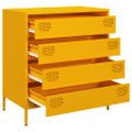 vidaXL Komoda horčicovožltá 68x39x73,5 cm oceľ valcovaná za studena