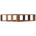 vidaXL Stenné police 4 ks Staré drevo 80 x 15 x 26 cm Kompozitné drevo