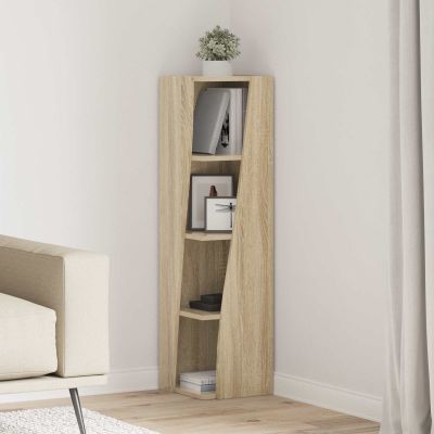 vidaXL Rohová skrinka Sonoma dub 27,5x27x102cm Kompozitné drevo