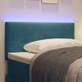 vidaXL LED hlavová doska s LED pásikmi Modrá 100 cm Zamat