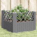 vidaXL Záhradný kvetináč s kolíkmi bledosivý 43,5x43,5x43,5 cm PP