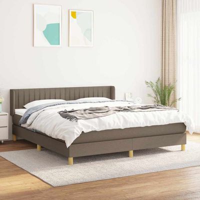 vidaXL Posteľný rám boxspring s matracom sivohned 180x200 cm látka