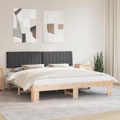 vidaXL Rám postele s čalúneným čelom Tmavo šedá 200 x 200 cm