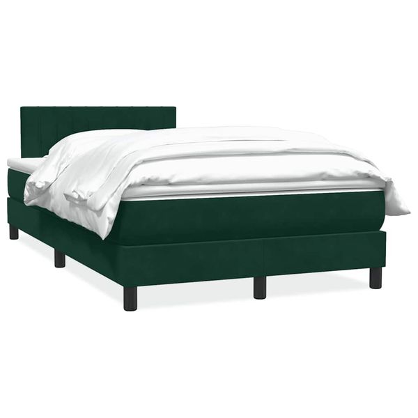 vidaXL Posteľný rám boxsping s matracom tmavozelený 120x220 cm zamat