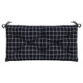 vidaXL Podložka na záhradnú lavičku čierne kocky 110x50x7 cm látka