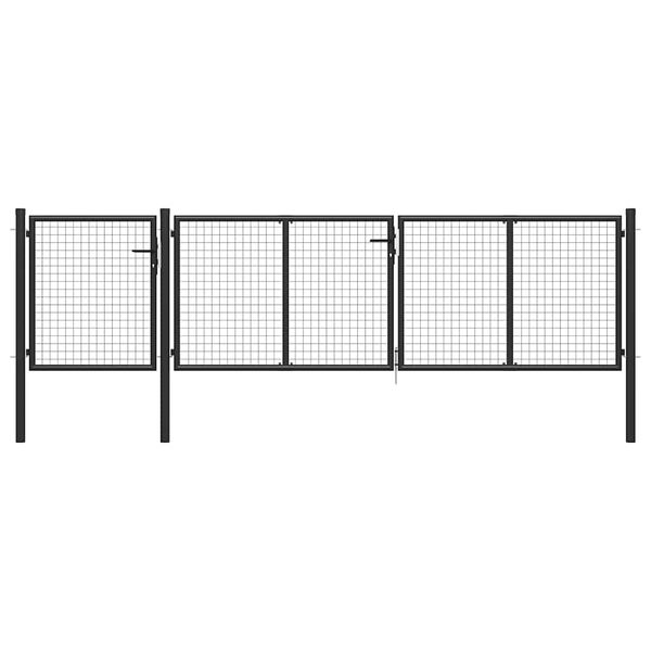 vidaXL Záhradná brána z ocele 400x75 cm antracitová