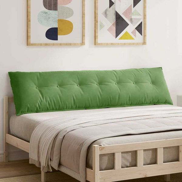 vidaXL Poduška na chrbát Svetlo zelená 200 x 50 cm Kordúrová tkanina
