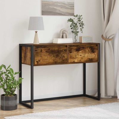 vidaXL Koncový stôl Dymová dub 100 x 36 x 75 cm Kompozitné drevo
