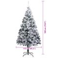 vidaXL Umelý vianočný stromček Biela 180 cm PVC a Oceľ a Plast