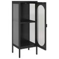 vidaXL Komoda čierna 40x35x105 cm sklo a oceľ
