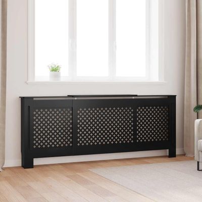 vidaXL Kryt na radiátor čierny 205 cm MDF