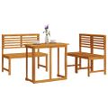 vidaXL Záhradný bistro set 3 ks Hnedá Pevné akáciové drevo
