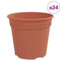vidaXL Kulatý kvetináč 24 ks Tehlovo červená Ø 17 x 14 cm Plast