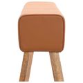 vidaXL lavička 110 x 30 x 45 cm Skutočná koža Hnedá