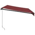 vidaXL Ručne zaťahovacia markíza vínová 350x250 cm