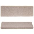 vidaXL Schodové rohože 15 ks 65x21x4 cm taupe s obdĺžnikovým okrajom