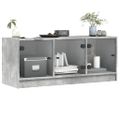 vidaXL TV skrinka so sklenenými dvierkami betónovo sivá 102x37x42 cm