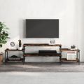 vidaXL TV skrinka dymový dub 197x35x52 cm spracované drevo