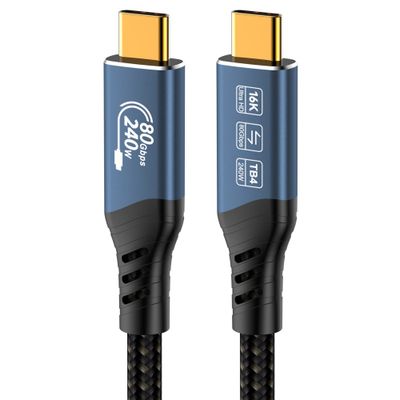 USB4™ Ver2.0 80Gbps 16K @ 60Hz 240W Thunderbolt, 0.8m