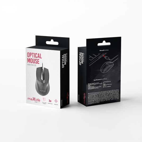 Maxlife Home Office MXHM-01 optická myš 1000 DPI OEM0002317 čierna
