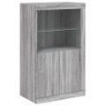 vidaXL Komoda s LED svetlami sivá sonoma 181,5x37x100 cm