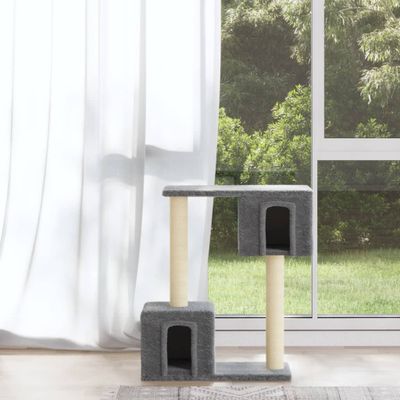 vidaXL Škrabadlo pre mačky so sisalovými stĺpikmi svetlosivé 60 cm