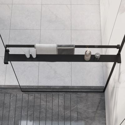 vidaXL Sprchová polica pre sprchovú stenu čierna 80 cm hliník
