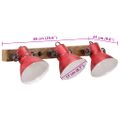 vidaXL Nástenná lampa 25 W šmuhovaná červená 65x25 cm E27