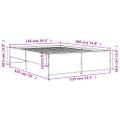vidaXL Posteľný rám dymový dub 135x190 cm kompozitné drevo a kov
